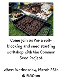 Soil Blocking and Seed Starting Workshop