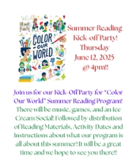 Summer Reading Kick-Off Party!