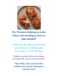 Latkes and Dreidel with Ms. Donna